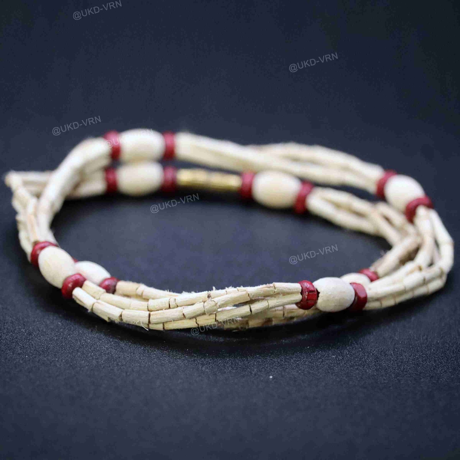 3-Round Tulsi Kanthi with Red Beads